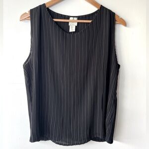 NWOT Joie Pleated Black Sleeveless Shell Blouse, XL